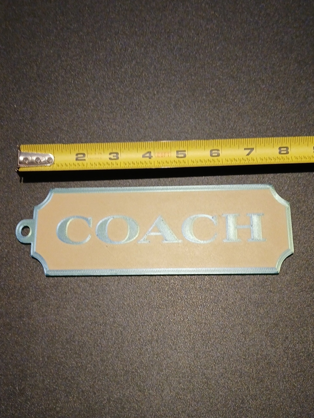 Coach Tag Plastic Sign Large 8" X 3"